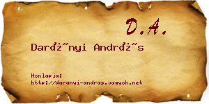 Darányi András névjegykártya